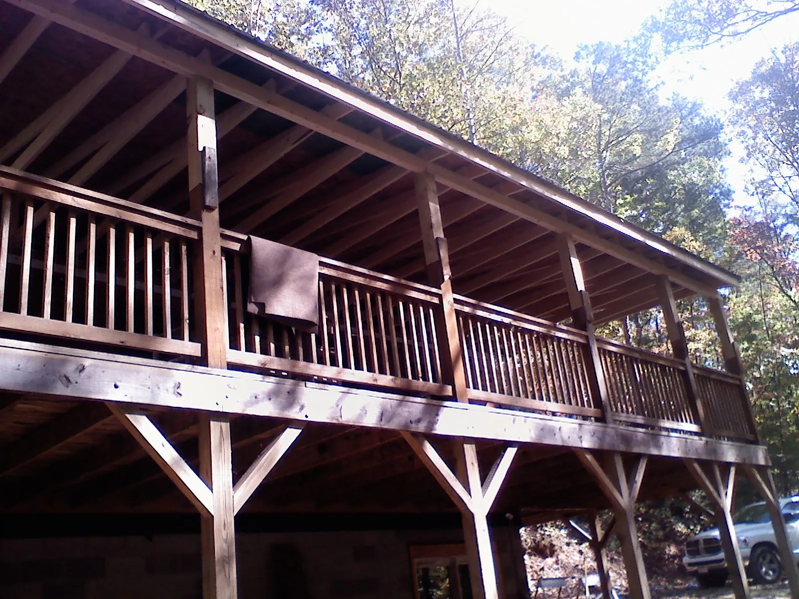 Timber framing under a new elevated porch and deck — Roof Leak Repair in Little Hocking by Roofing Brothers